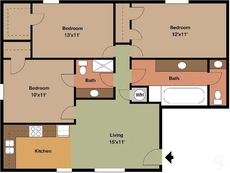 3 bedroom 2 Bath Small