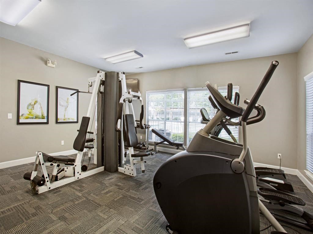the gym in our apartments is equipped with free weights and cardio equipment
