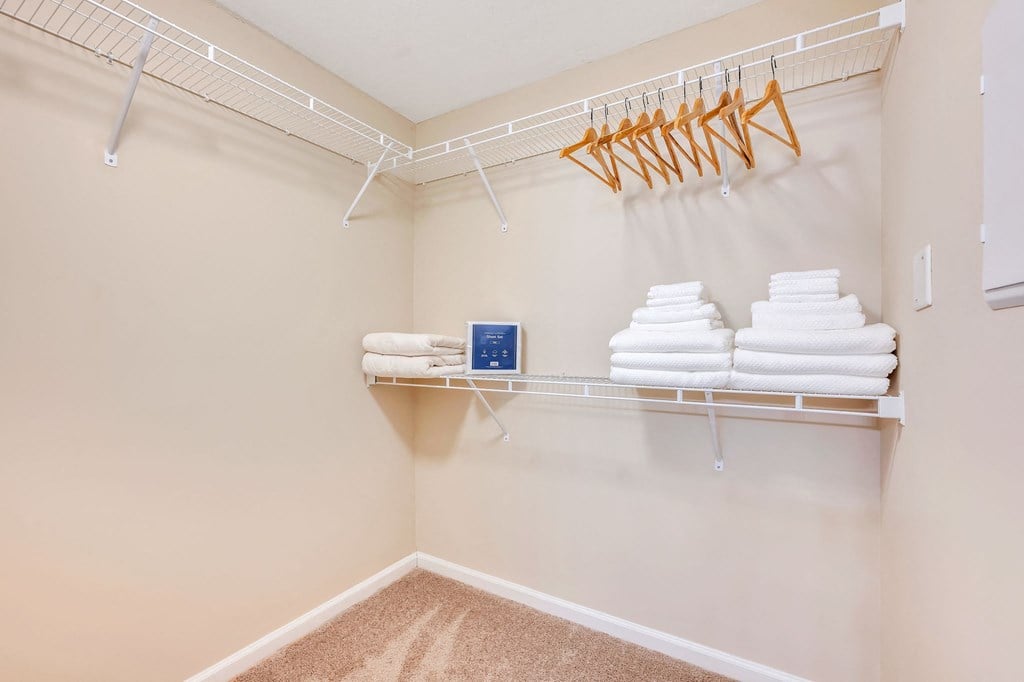 our spacious closets are stocked with towels and other amenities at our apartments