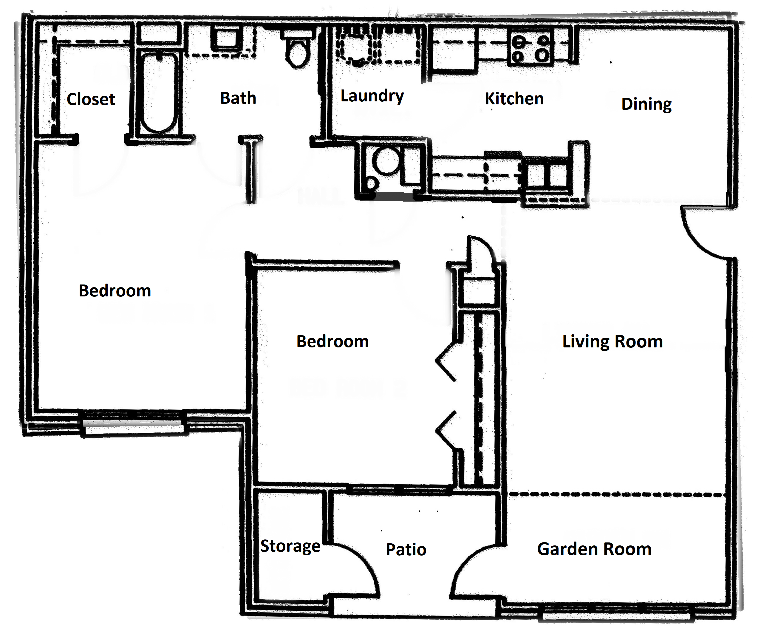 2 Bedroom 1 Bath