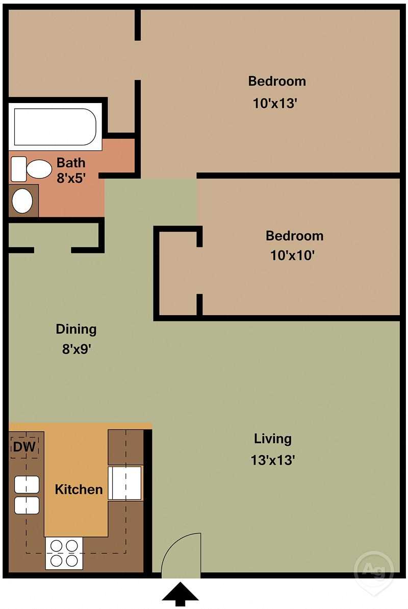2 BED 1 BATH LARGE