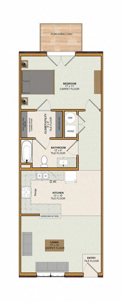 One Bedroom Apartment Floor Plan