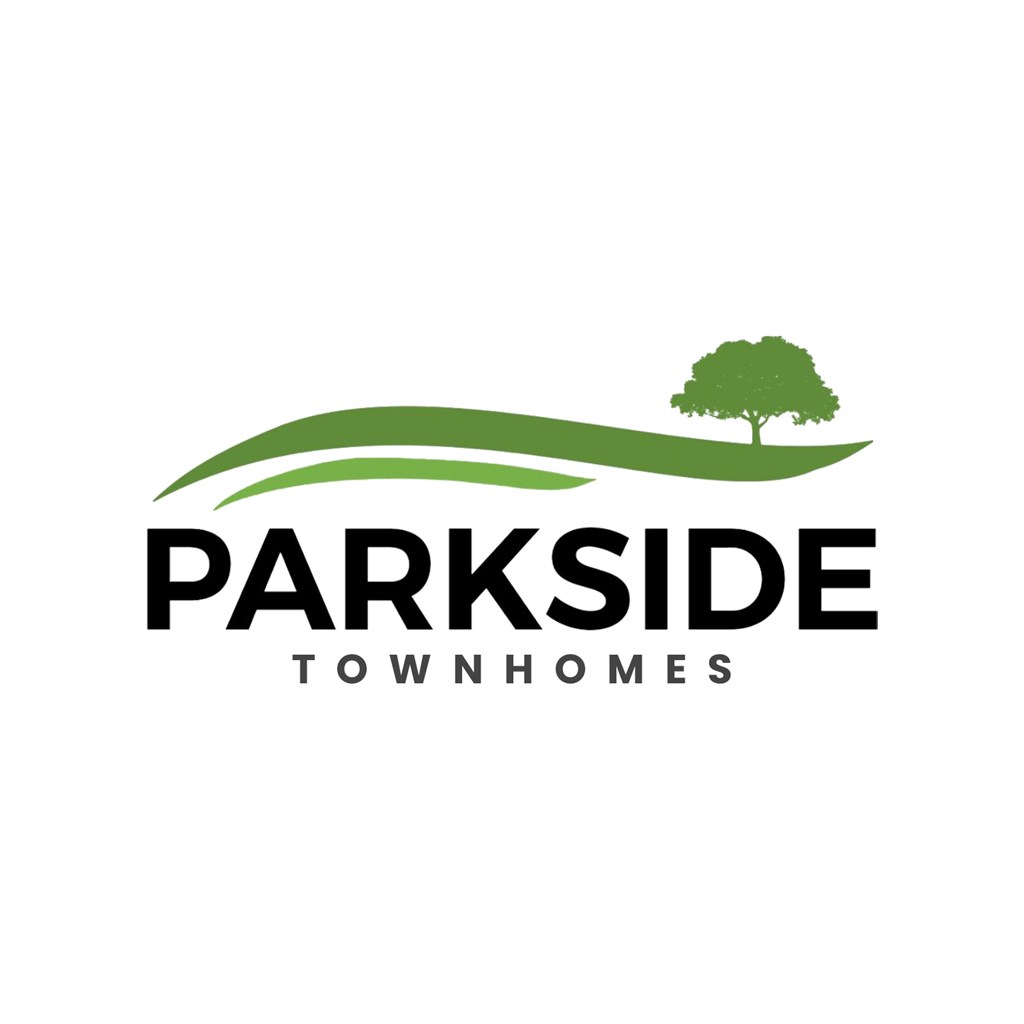 A logo for Parkside Townhomes features a tree and a green swoosh.