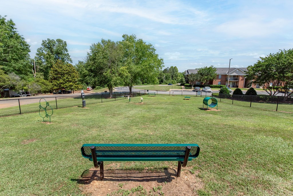 a park bench sitting in the middle of a park