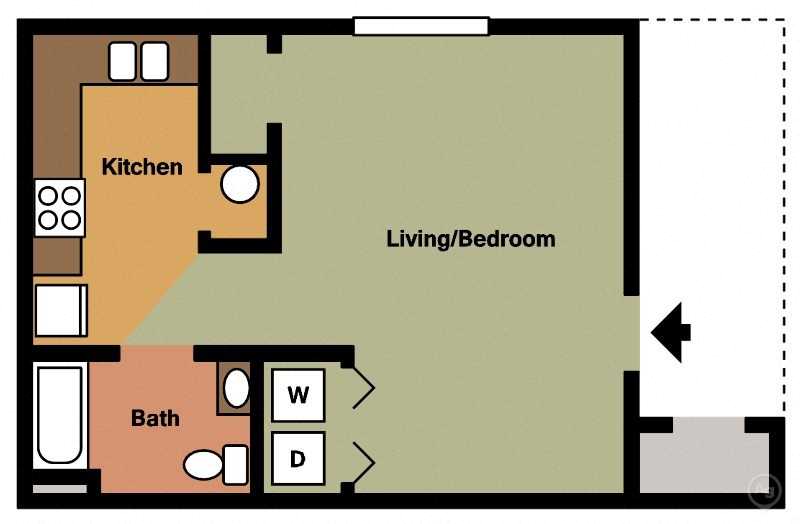 Mountain View Apartment Homes, Tuscaloosa, AL, Studio Apartment floorplan