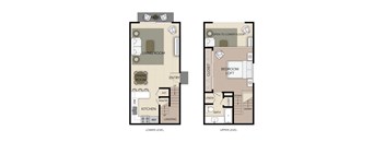 Evergreen Floorplan at the Aspens Fairhaven, Santa Ana, California.
