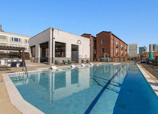 a large swimming pool in front of a building at Smith and Porter, Georgia, 30313
