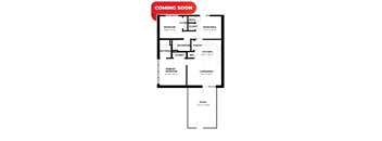 A floor plan of a house with a patio and a work area.