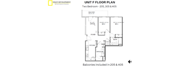 a floor plan of a unit f floor plan with bedrooms and bathrooms