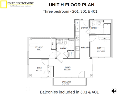 the floor plan of unit h floor plan three bedroom 2100 sq ft