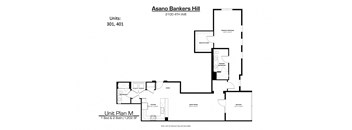 A floor plan for a unit at Asano Bankers Hill shows a total of 1,202 square feet.