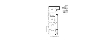 A black and white image of a floor plan for a unit apartment.