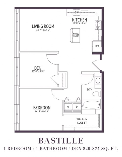 a floor plan of a small house with a bedroom and a bathroom