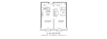a floor plan of a small house with a bedroom and a living room