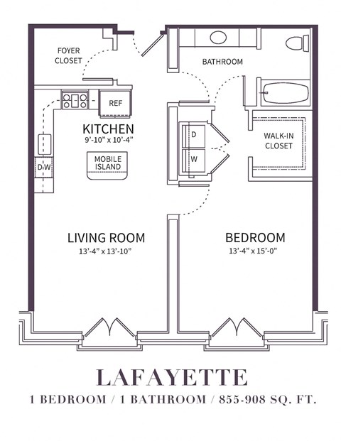 a floor plan of a small house with a bedroom and a living room