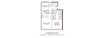 a floor plan of a small house with a bedroom and a living room