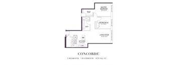 a floor plan of a bedroom floor plan with a bathroom and a living room