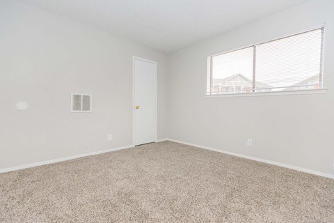 Bright bedroom with carpeting and natural light at Castlewood Apartments, Clute