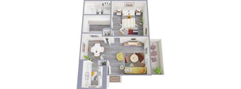 1 bed 1 bath floor plan at Royal Wildewood Manor Apartments, Clute, 77531