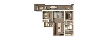 the bedroom floor plan of a 2100 square foot apartment