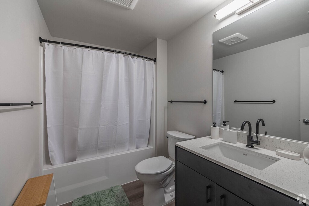a bathroom with a sink toilet and a shower