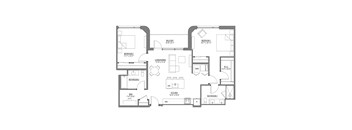 A floor plan of a house with labeled rooms and dimensions.