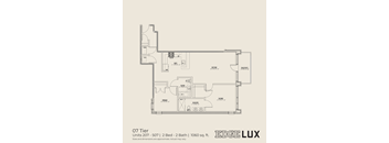 A floor plan for a 1060 sq ft, 2 bedroom, 2 bathroom apartment.