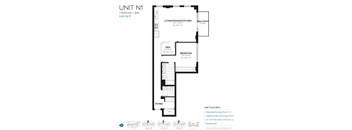 A floor plan for a 1 bedroom plus den apartment sized at 1,130 sq ft.