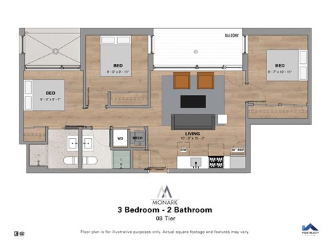 A 3 Bedroom 2 Bathroom house plan.