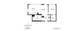 a floor plan of the the lily floor plan with a bedroom and a bathroom