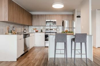 Kitchen with bar stools
