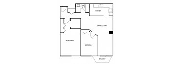 this is a diagram of our floor plan with bedrooms and baths