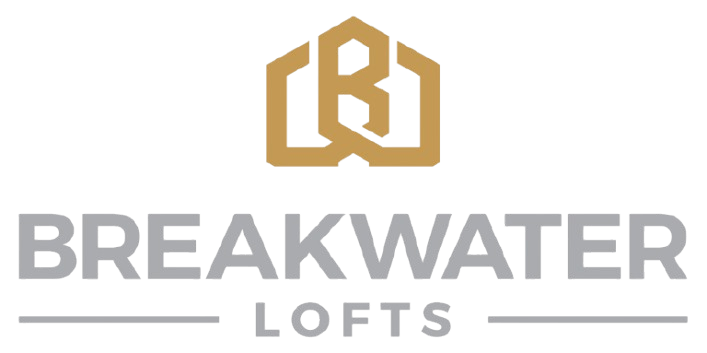 Breakwater Lofts logo with a house icon and text.