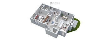 a floor plan of a house with a bedroom and a living room