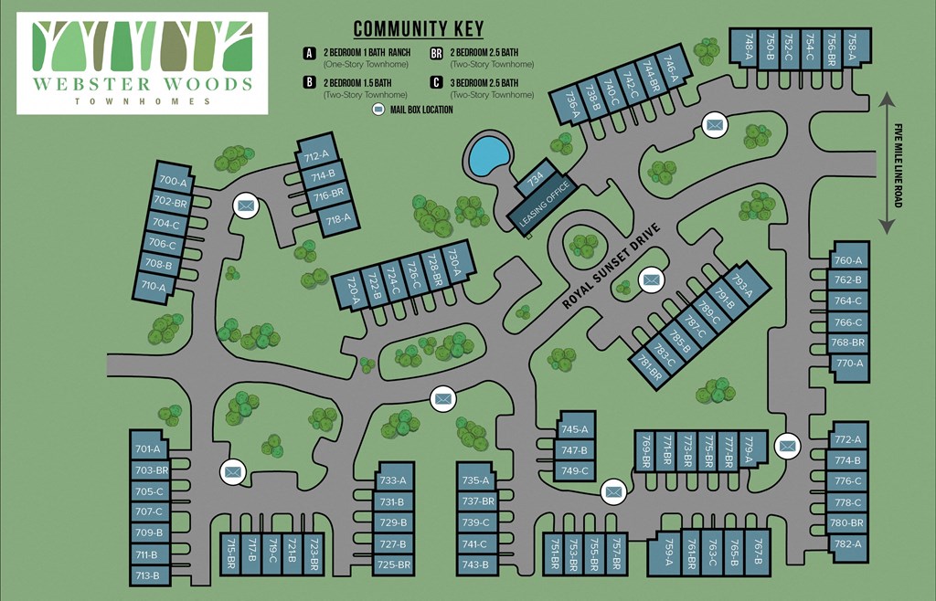 Site Map of Webster Woods