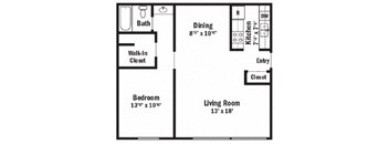 the floor plan of a small house with a kitchen and a living room