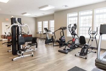 the gym in our apartments is equipped with a variety of exercise equipment