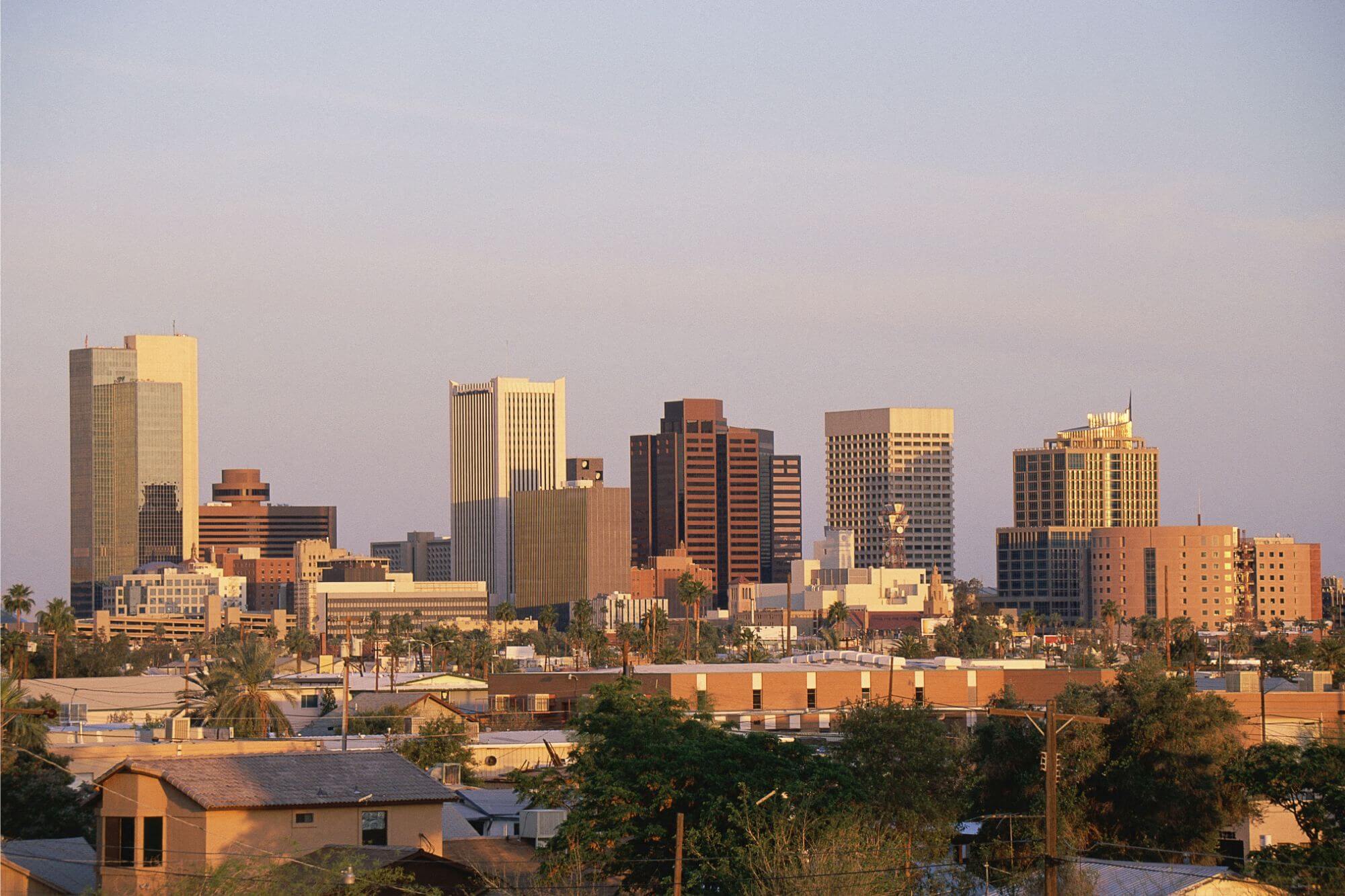 the skyline of the city