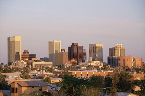 the skyline of the city
