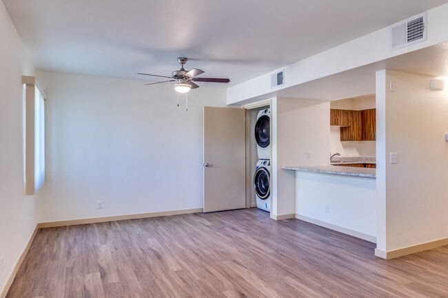 Foothills Village apartment living room with full size washer and dryer