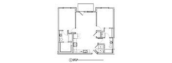 A floor plan of a unit with labeled rooms.