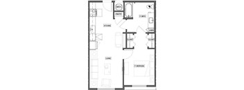 One Bedroom One Bath Apartment at The Glendale Apartments