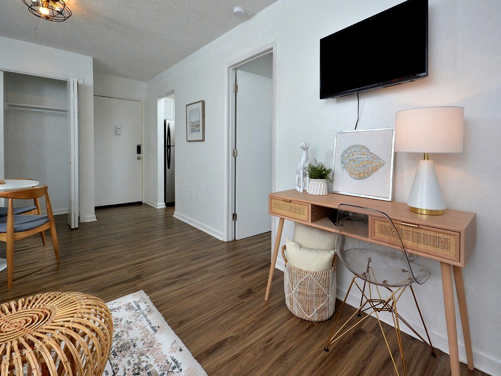 Living Room TV at Capital Flats & Magnolia Square Apartments, Raleigh, NC