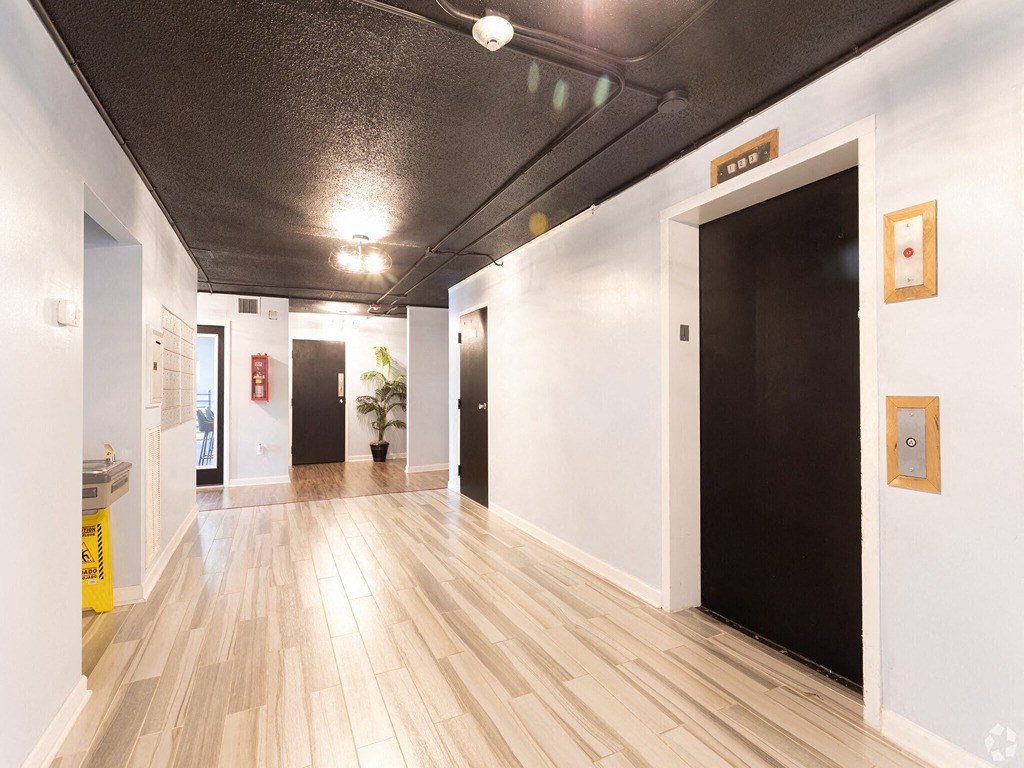 Lobby And Elevator at Capital Flats & Magnolia Square Apartments, Raleigh, NC, 27601