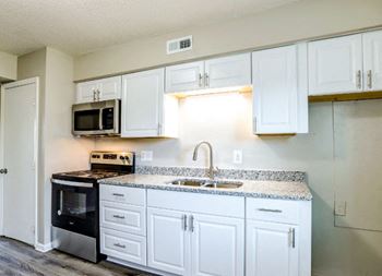 A kitchen at Trails Corner Apartments, Raleigh, North Carolina