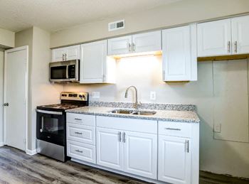 A kitchen at Trails Corner Apartments, Raleigh, North Carolina