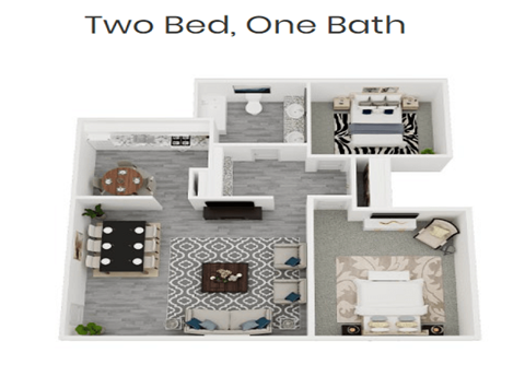 2x1_floorplan at Trails Corner Apartments, Raleigh, North Carolina