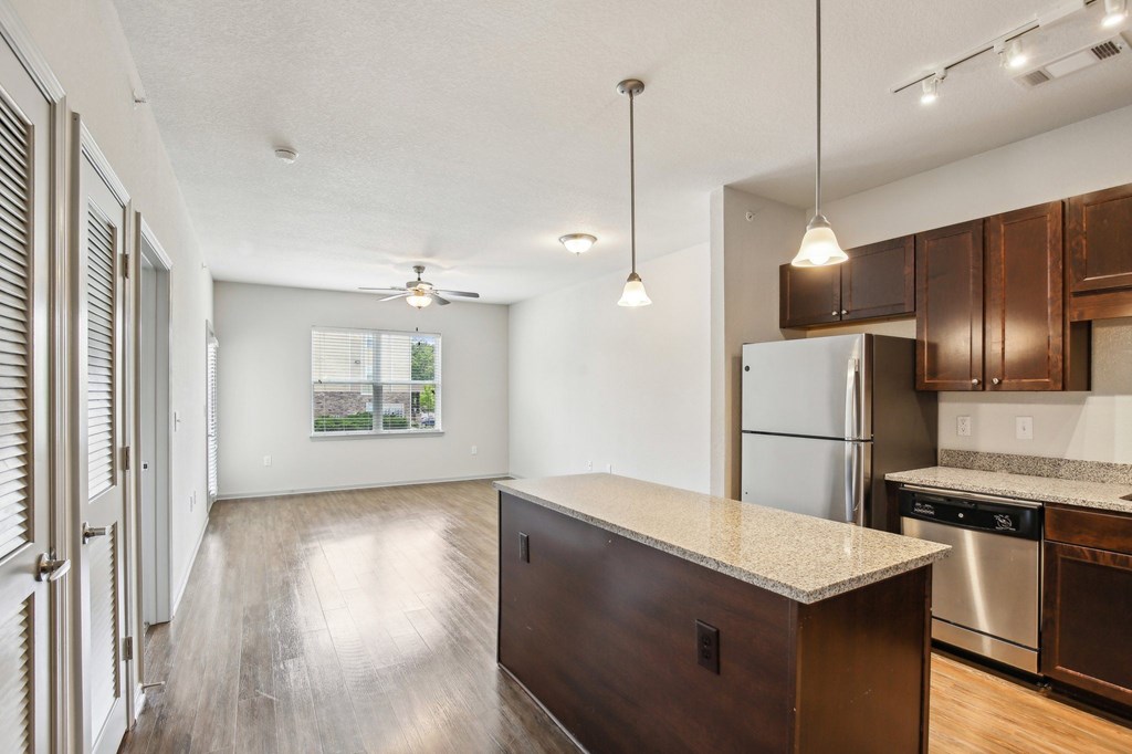 A kitchen with a refrigerator, stove, and oven at Venue at 109 Apartments, Lebanon , Tennessee