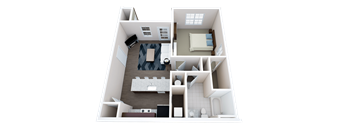 Edinburgh 1 Bedroom 1 Bathroom Floor Plan at The Venue at 109 Apartments , Tennessee