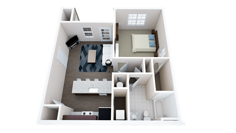 Edinburgh 1 Bedroom 1 Bathroom Floor Plan at The Venue at 109 Apartments , Tennessee